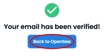 OpenSeaのメールアドレス認証画面