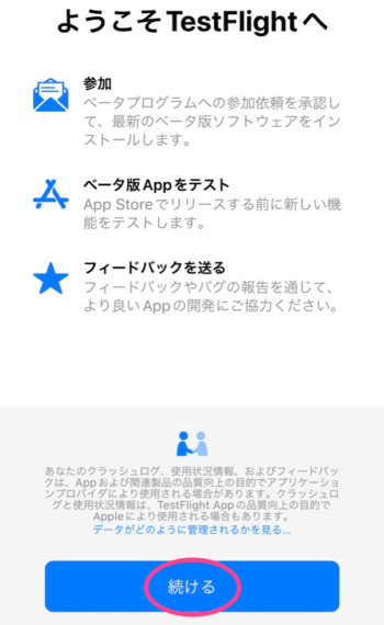 Test Flightの画面2